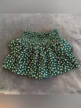 Zara Kids Green Floral Ruffle Tier Skirt